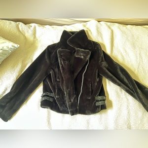 SOFT fur barely worn DKNY Moto jacket